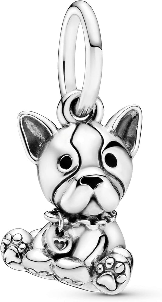 Bulldog Puppy Dog 925 Sterling Silver Charm