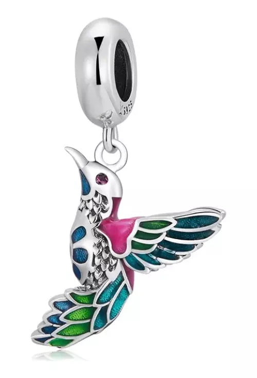 Ave Colibrí Color Para Pulsera Pandora